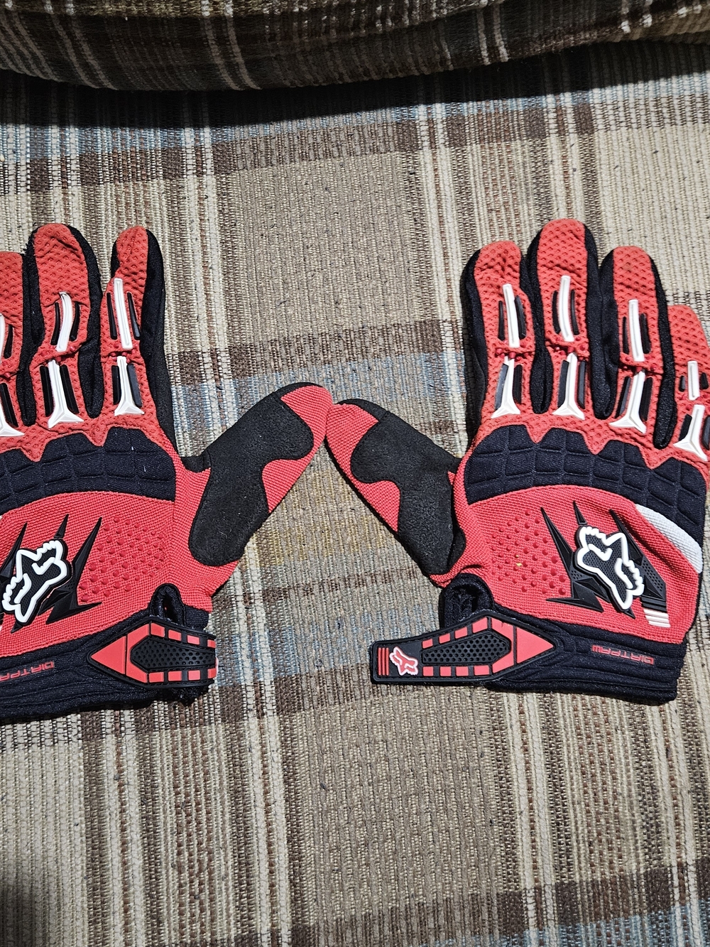 Fox Red Motorcycle Gloves - Men's Protective Riding Gloves